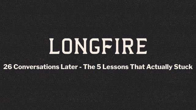 #40: 26 Conversations Later - The 5 Lessons That Actually Stuck video thumbnail